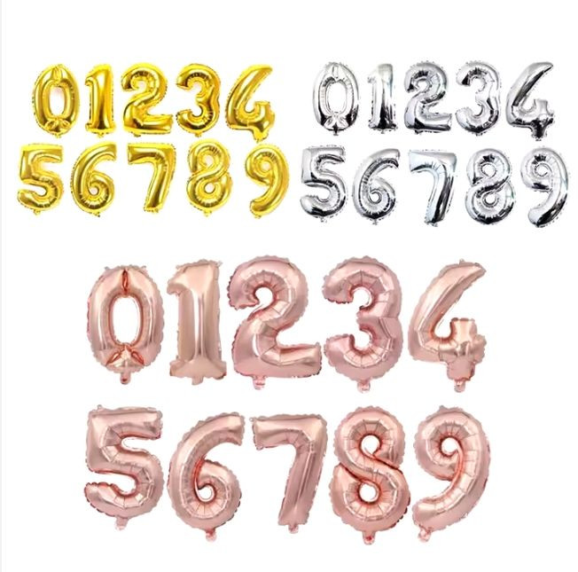 New Style Large Golden Cartoon Foil Balloon Numbers for Affordable New Year Celebrations