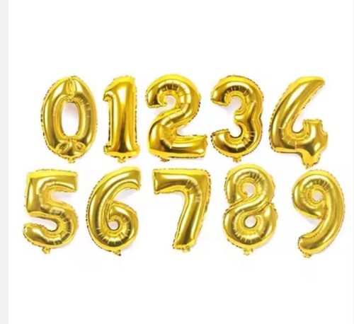 New Style Large Golden Cartoon Foil Balloon Numbers for Affordable New Year Celebrations